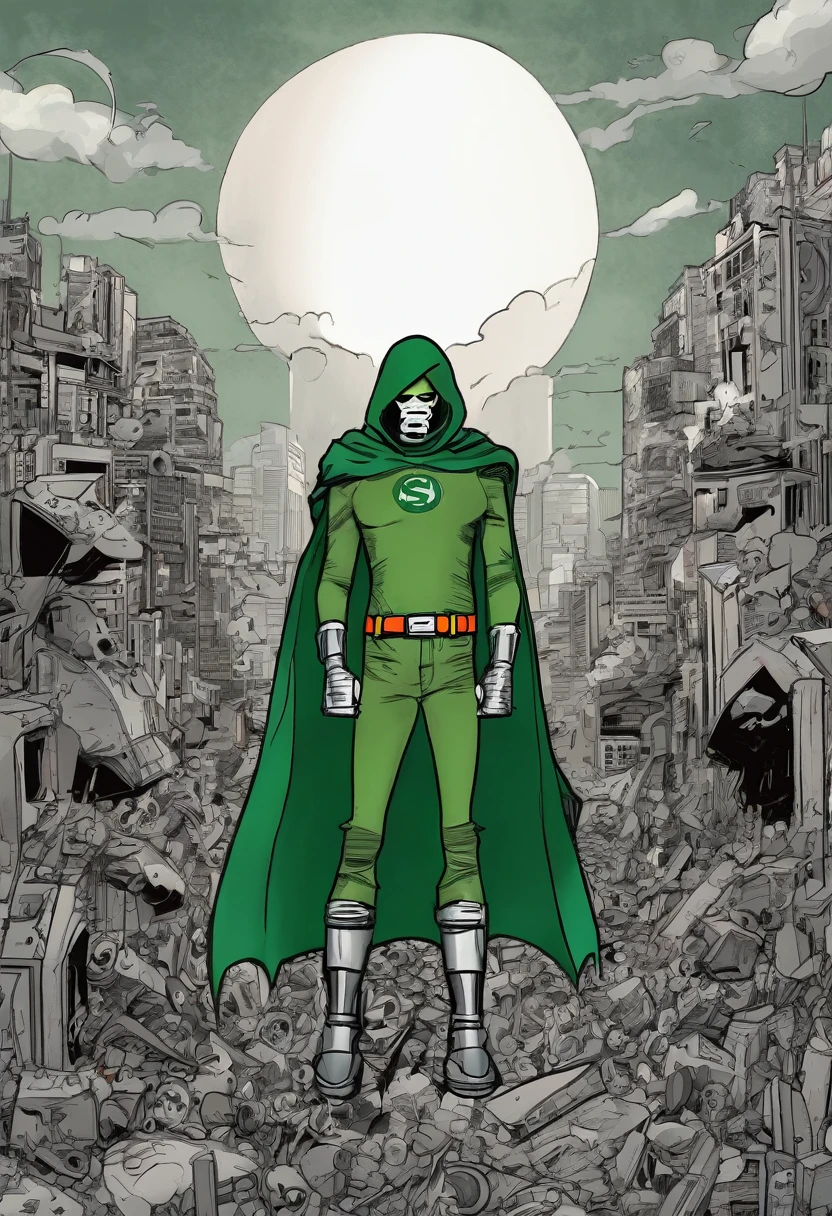 an emo superhero inspired by dr doom and superman