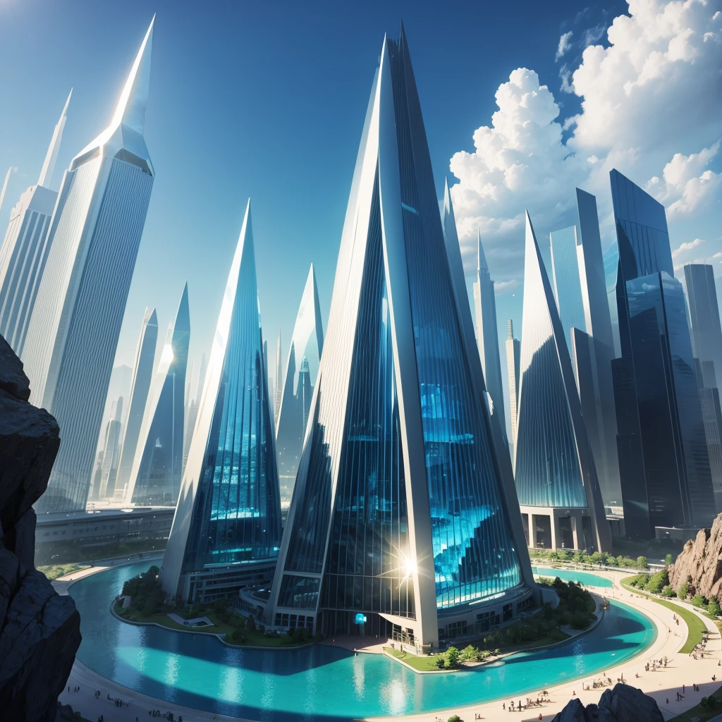 glass pyramids