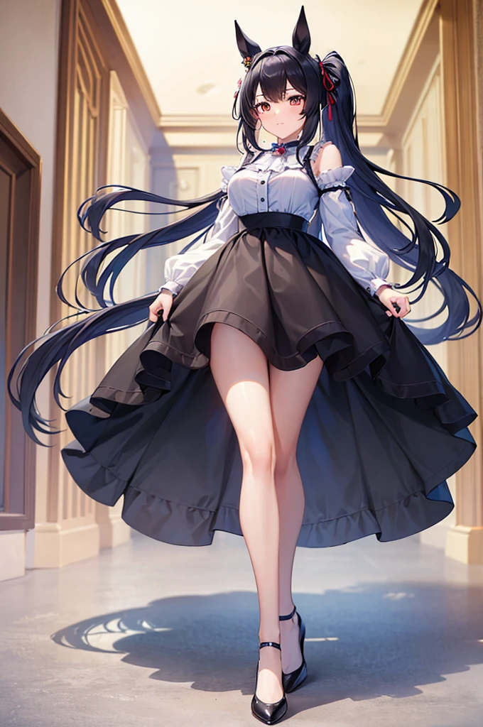((masterpiece,Highest quality)),((Perfect hands, Perfect Legs, Perfect Anatomy)), Kitasan Black umamusume, Horse's ears, short hair, Striped Hair, hair ornaments, Medium chest, Horse tail, alone, Laughing with your mouth open, Looking at the audience,Completely naked,((nsfw)), Squat, (((No correction))), ((lie on back, legs up high, spread legs, hold knees, vagina)), (spread pussy by herself with both hands completely:1.4), (open legs, spread legs),18 years old