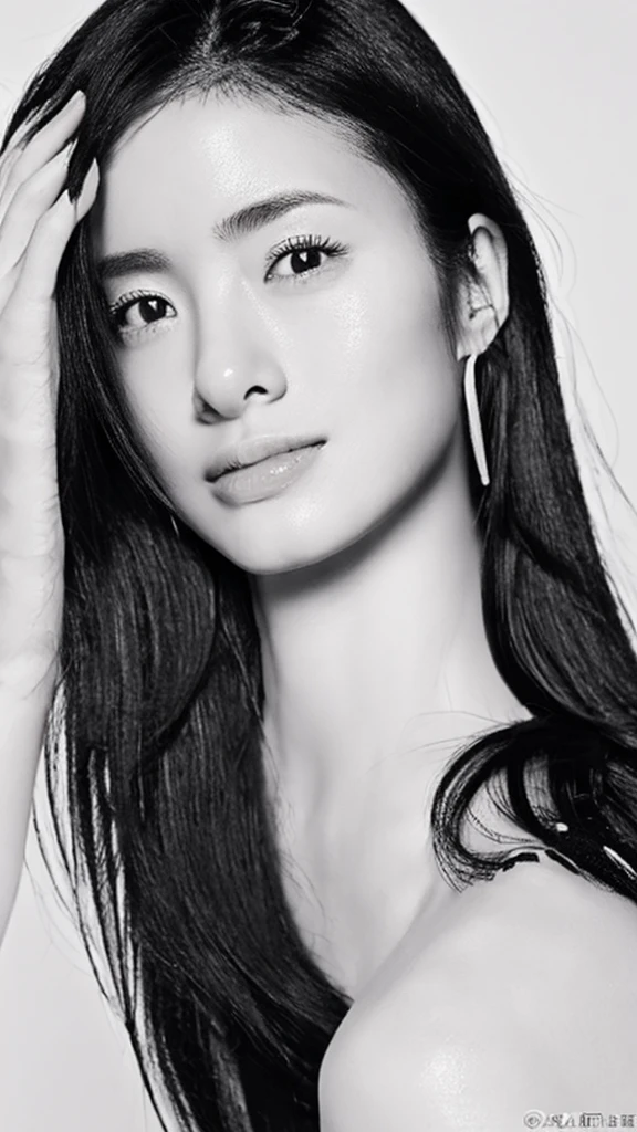 (best quality,ultra-detailed,realistic),(portraits),(black and white),(soft lighting),(Japanese beautiful face),(detailed facial features),(white background),(line drawing),anatomy correct,completely naked,perfect nude,undressed