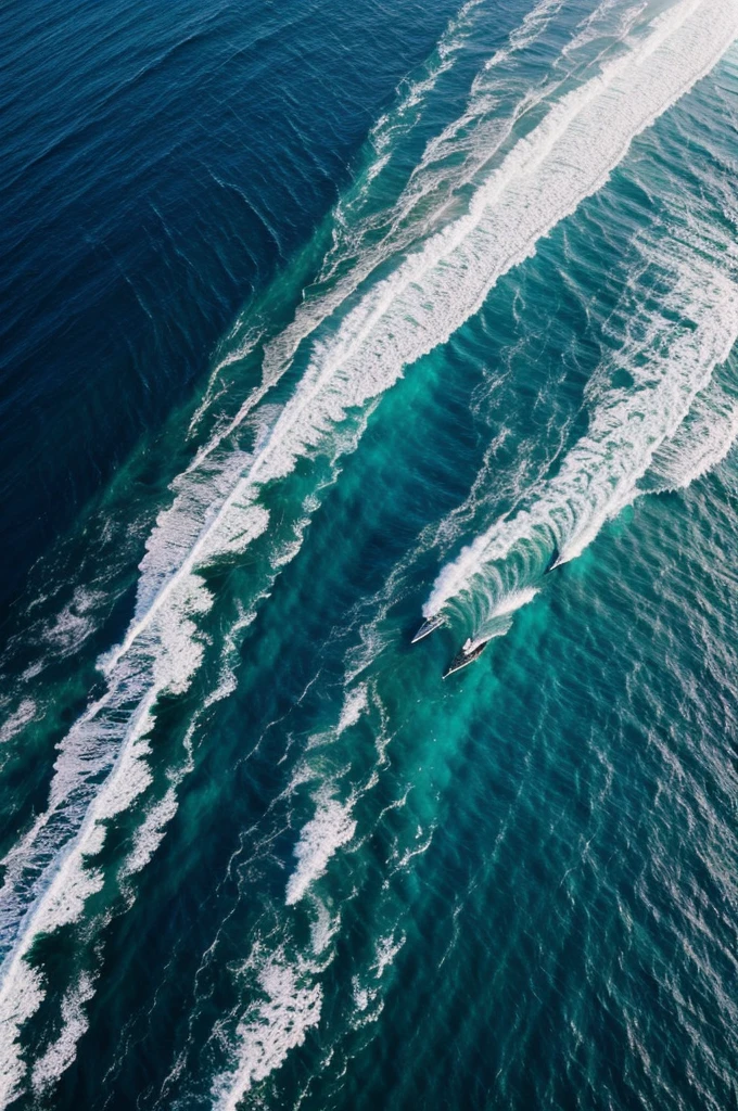 Ocean from green to blue 