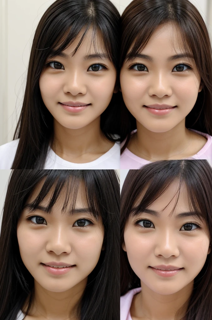 Women, after using whitening soap, shows before and after results