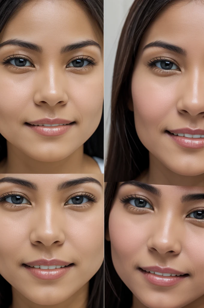 Women, after using whitening soap, shows before and after results