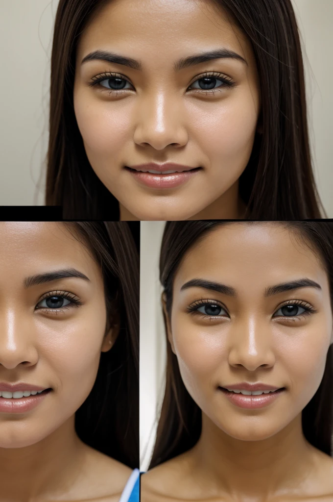 Women, after using whitening soap, shows results