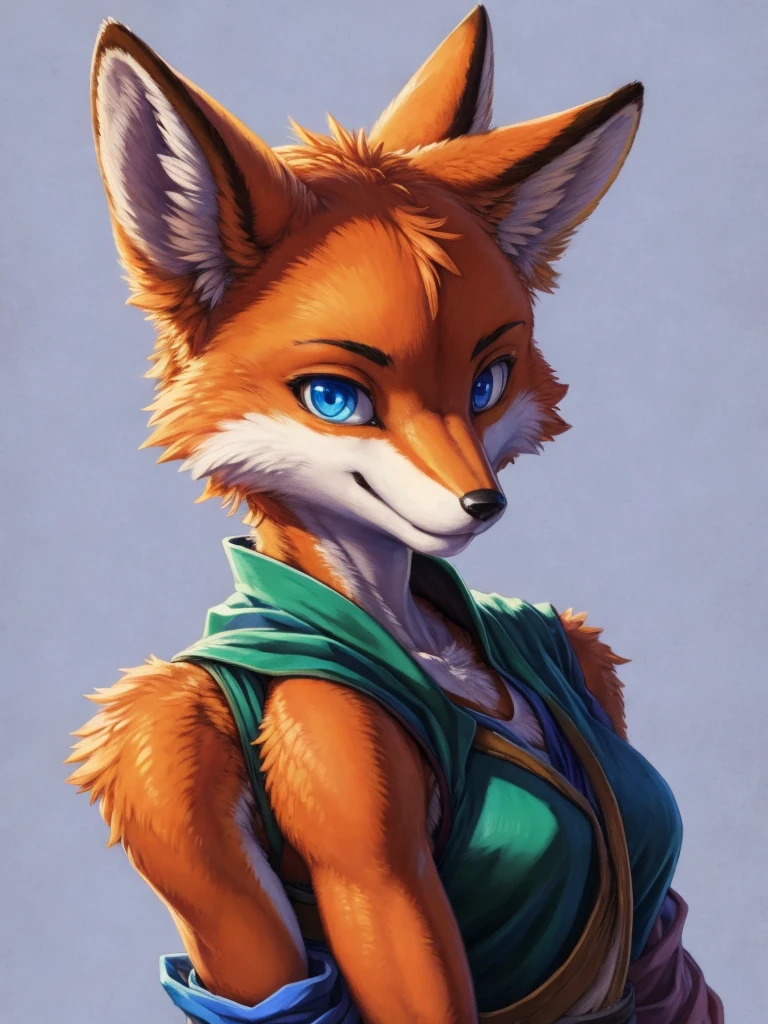 (masterpiece), (best quality),Woman ((anthro)) , (fox girl),1girl,solo,(sharp focus),((look at viewer)),mature female, (rogue outfit), perfect eyes,eyeshadow, dr comet,pochincoff,Pixelsketcher, (mayosplash), (wamudrawasterpiece),cutesexyrobutts, hioshiru,kingbang,shiny skin, (detailed orange fur:1.3),old school fantasy art,((simple background:1.0)),ltfoxvixen,smirk