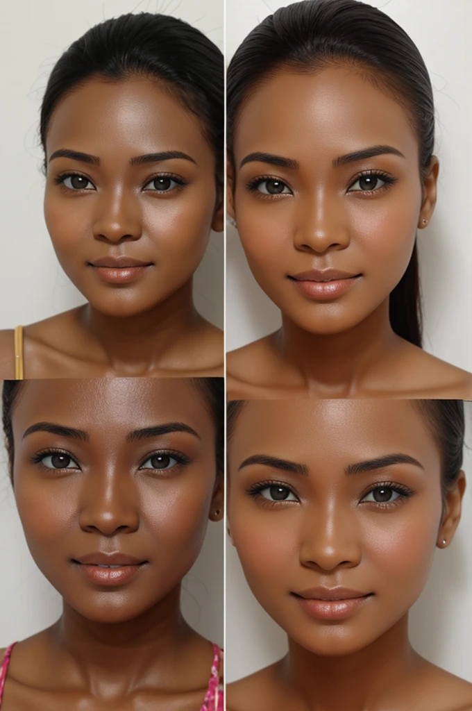 Women, use skin whitening soap, before and after