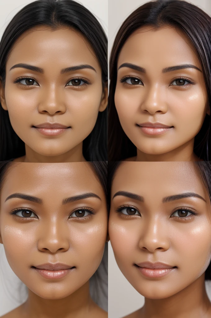 Women, use skin whitening soap, before and after 