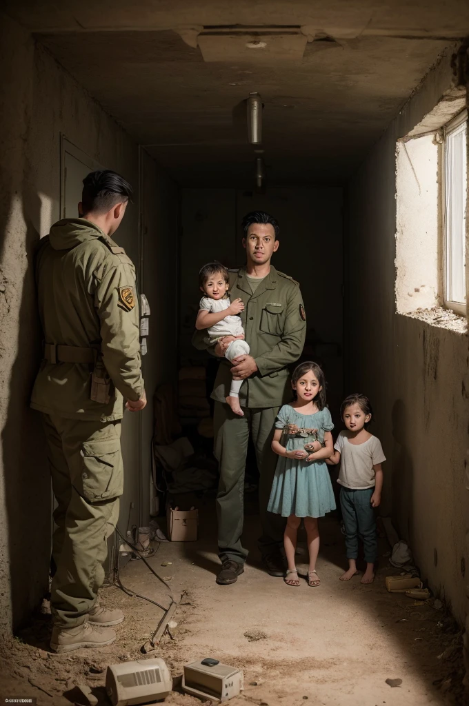 a family in a bunker during a nuclear war