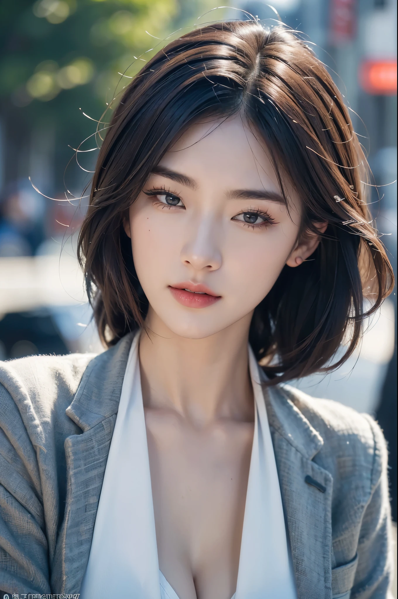 (((In fact photography))),, portrait, (naughty face:1.3),, Beautiful girl, looking at the audience, , (:1.2), Please button your shirt and pants, , (complete cleavage:1),, On the streets of Japan, (Environment details:1.3),, (original photo, CG Unity, photography, ultra In fact details, Concentrate, sensitive skin,4K, high resolution, masterpiece, best quality, In fact, full of strength:1.2),, (8K,4K, ultra high quality, high resolution, professional, , , dramatic),, (Deformed depth of field background blurred), detailed background, (Magazines:1.35), (estilo da capa:1.3)