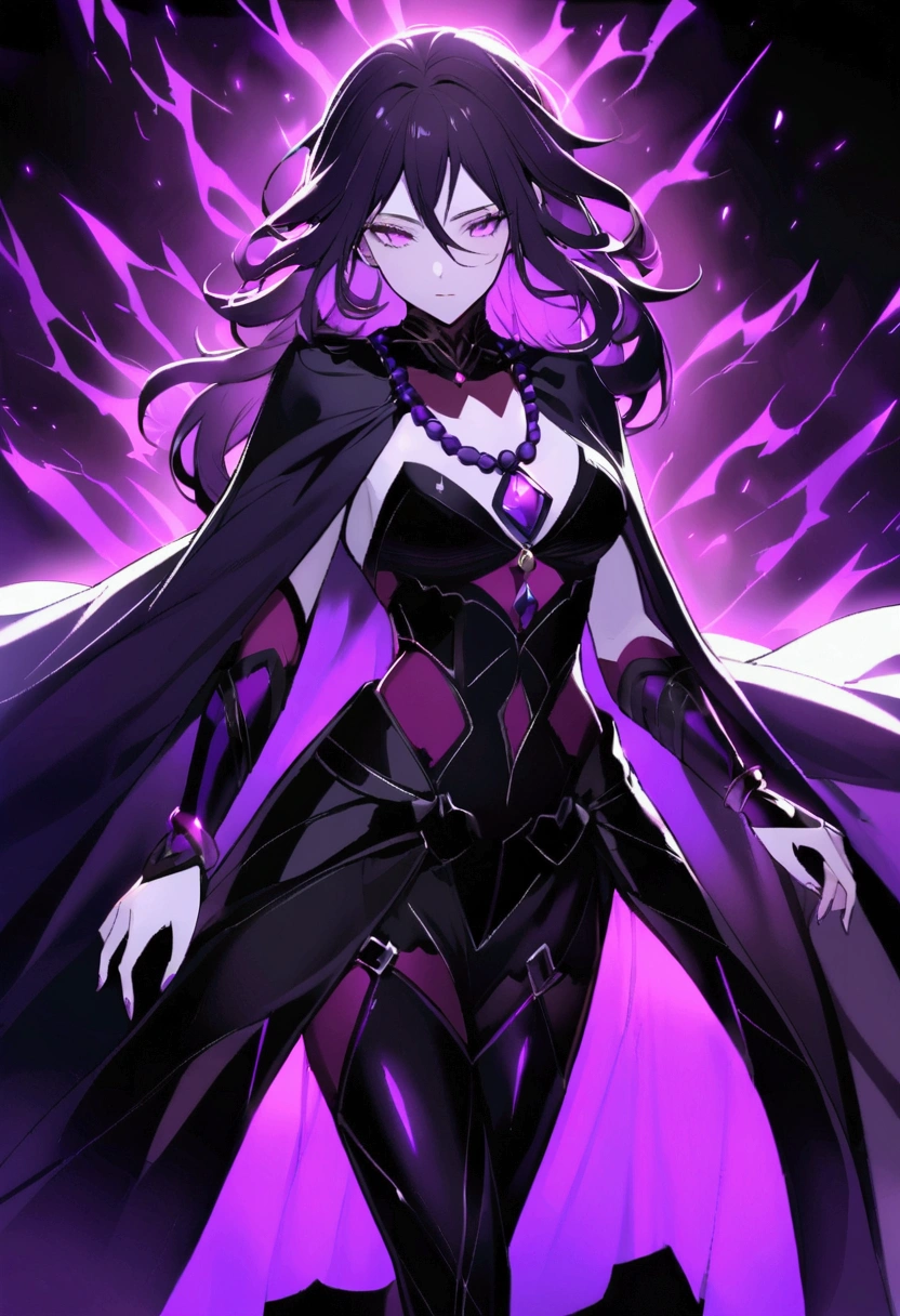 just her profile detailing her bright purple eyes