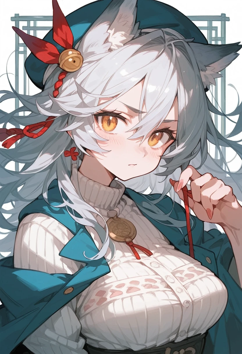 High-quality illustrations, doujinshi cover_page, highres, absurdres, The story of the meeting of a girl and a wolf,