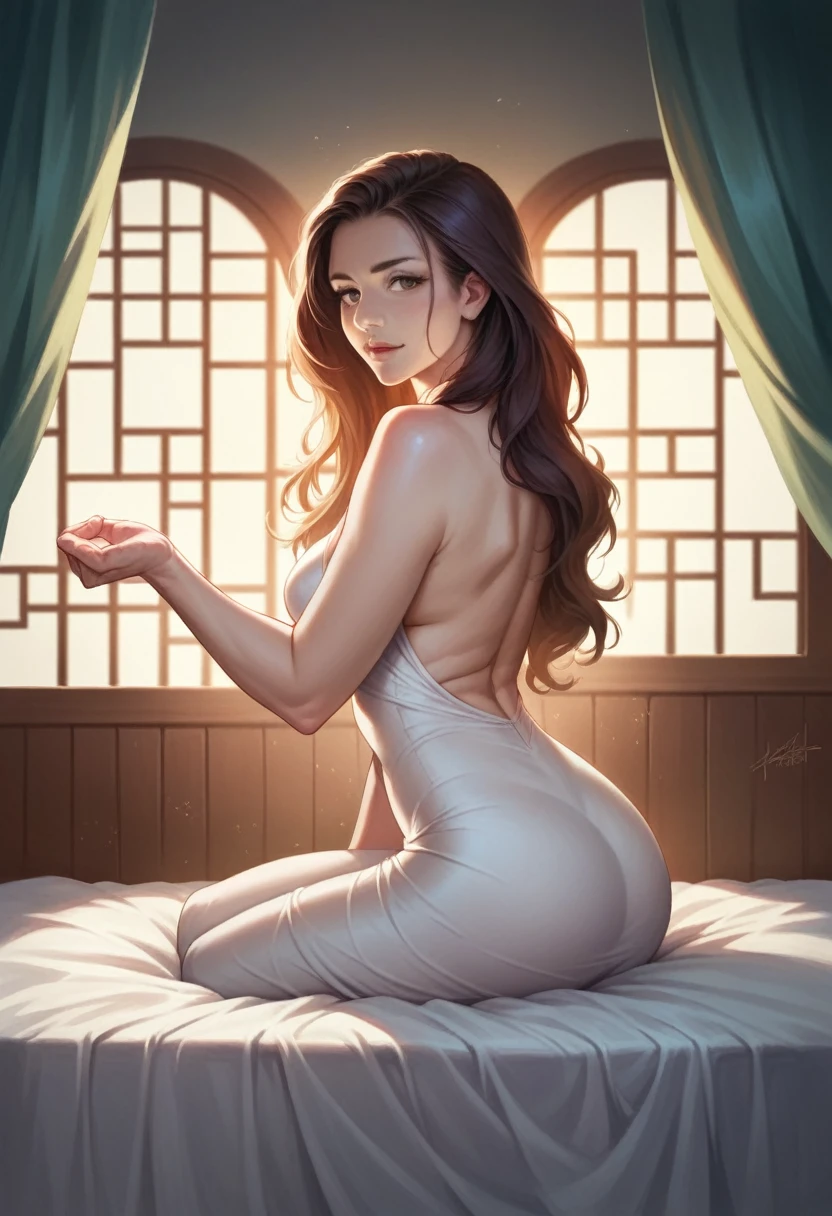 A beautiful Chinese woman in her 30s, a handsome Chinese man in his 40s, intimate moment, hotel room, high quality, best resolution, detailed facial features, sensual, erotic, warm lighting, cinematic, photorealistic