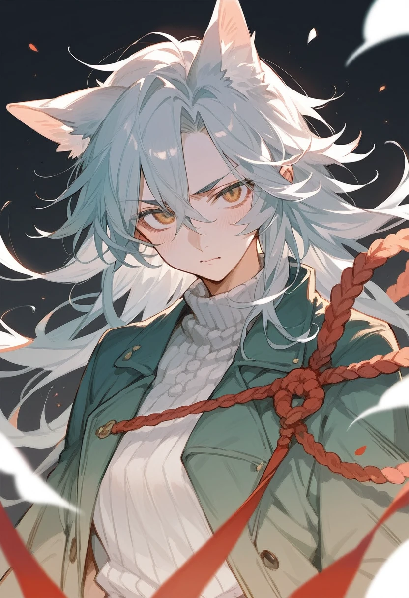 High-quality illustrations, doujinshi cover_page, highres, absurdres, The story of the meeting of a girl and a wolf,