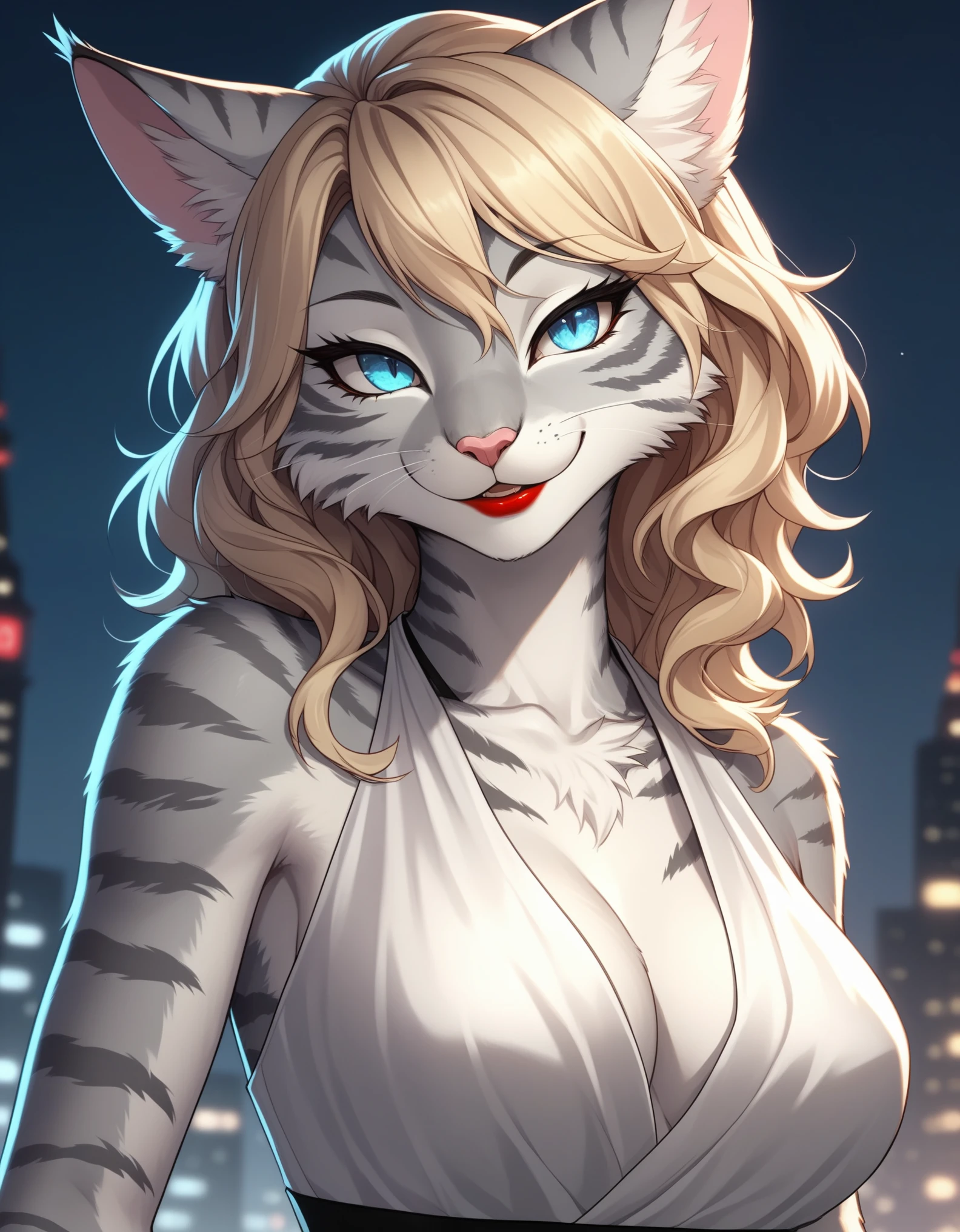 (by pixelsketcher:0.6), (by personalami :0.6), solo, female, cat, kemono, grey fur ,detailed background, (cinematic lighting:1.1), (perfect focus:1.1), 8k hd, photo, (detailed eyes:1.2),depth of field, bokeh, subsurface scattering, perfect breasts, wide , Rubber suit, Rubber suit, latex, neon, Fishnet tights, big breasts, bright colors, (furry detail), detailed background, night club, from above,(fur),(realistic furry:1.1),(tail), green eyes, solo, medium-lenght hair