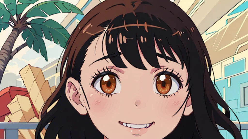 alone, One girl, Onodera Kosaki, , smile, View your viewers, , got it, Flat Color, 2D, Anime Coloring, Jagged lines,naked,naked,
,Anime Style,Cyber City.middle School girls,,Tropical,French fries,,,Cyber Screen,,,,Palm tree,