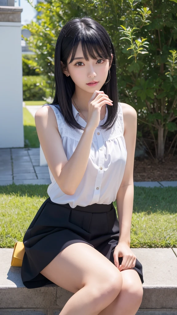 Selfie,Sitting,Black Hair,Medium Hair,summercoordinate,Zara,Ultra HD,masterpiece,super high quality,Ultra-high resolution,Highest quality,Advanced,Highest quality,Highest Resolution,high quality,beautiful,beautiful,High quality,Realな質感,Real,8K,Detailed,