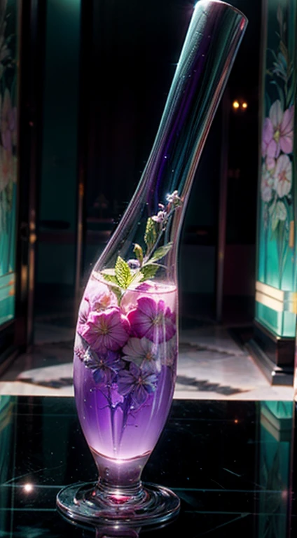 "A dreamy kaleidoscope image with light violet and mint blue colors, fantasy-inspired and ethereal design."