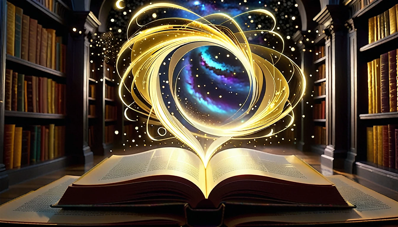 “Imagine your eyes slowly opening to reveal an ethereal realm filled with magical books. As you float through this astral plane, one book, titled ‘Inner Knowing’ in glowing gold letters, lifts off a shelf and drifts towards you. As it opens, the pages reveal a swirling cosmic galaxy that pulls you into its depths.”

Video Elements:

Opening Scene:
Start with a black screen, slowly transitioning to a first-person perspective as if the viewer’s eyes are opening.
Reveal a magical, ethereal realm with floating books and soft, ambient music.
Exploration:
The viewer’s perspective moves through the realm, showcasing shelves filled with ancient, glowing books.
Soft, mystical lighting and gentle floating particles enhance the magical atmosphere.
Focus on the Book:
One book titled “Inner Knowing” in light language gold letters begins to glow and float off the shelf.
The camera zooms in on the book as it moves closer to the viewer.
Book Opening:
The book opens slowly, revealing pages that start to glow and transform.
A cosmic galaxy begins to swirl within the pages, with vibrant colors and starry visuals.
Immersion:
The viewer is gradually pulled into the book, with the galaxy expanding and enveloping the screen.
End with a sense of being transported into the cosmic realm, leaving the viewer in awe.
