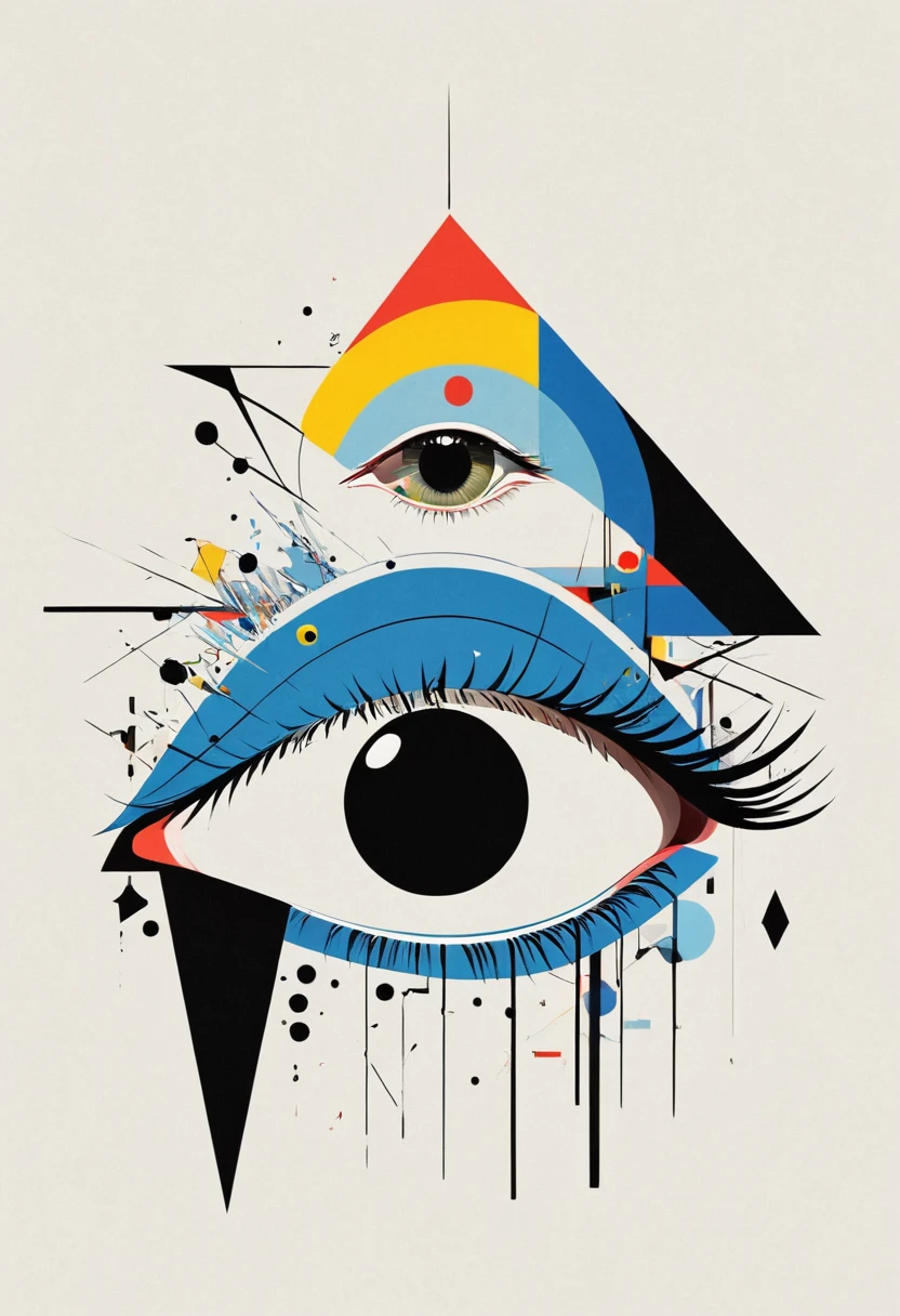 ,Eye,Deconstruction，Eye上的建筑，Minimalism，geometry，Sense of space，graphic design，Vector，poster design