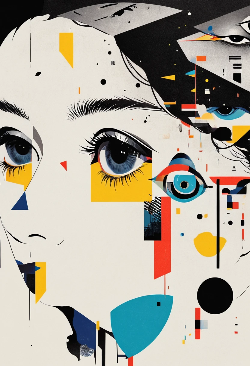 ,Eye,Deconstruction,Eye上的建筑,Minimalism,geometry,Sense of space,graphic design,Vector,poster design