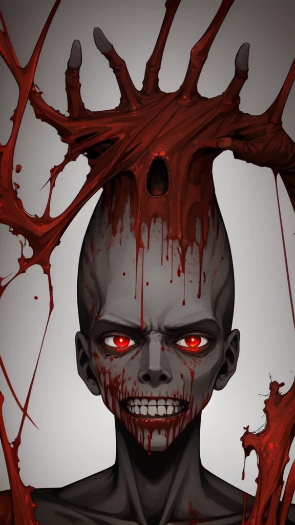 cadaver, Covered in blood, Blood splatter, Dark shades, Red tint