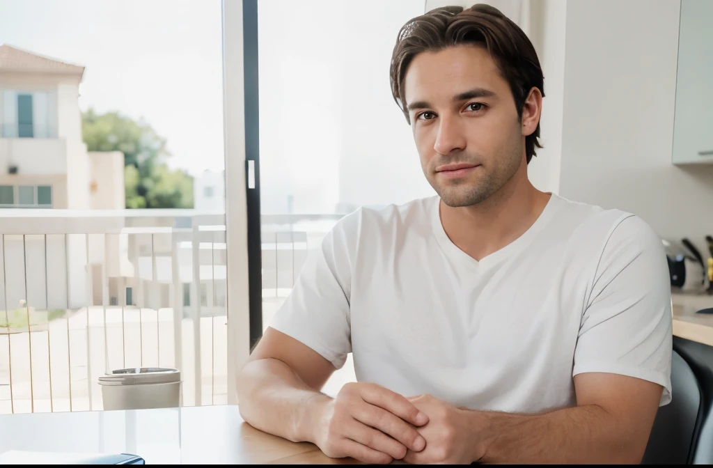 Generate a photorealistic full body photo of a 31-year-old ugly young looking bro. enjoying life. He has short, brown hair and grey eyes. French, He has a nerdy vibe. RAW photo, subject, 8k uhd, dslr, soft lighting, high quality, film grain, Fujifilm XT3,