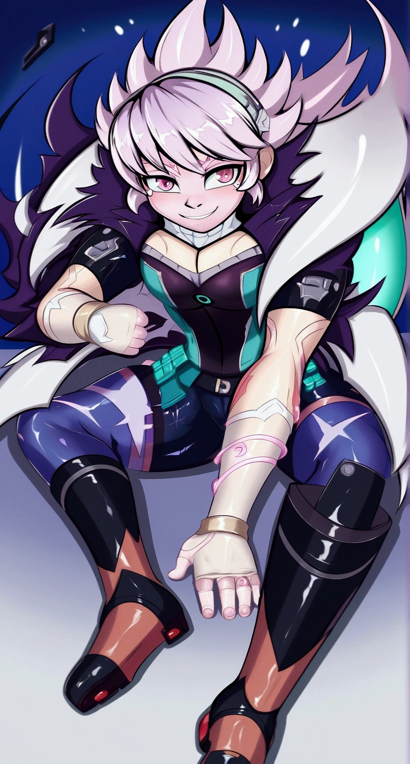 Not MHA style, highy detailed, darkness background, miraculous, stele, coloured, White hair, homem musculoso traje highy detailed futurista, glow look, pink eyes, White hair, heroic pose, Deku.