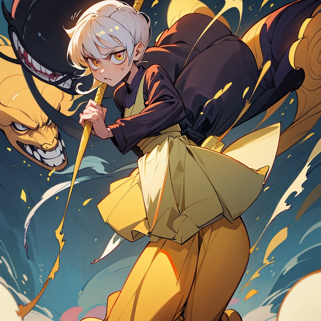 Original caracter Demon Slayer 

- **Appearance**:
    – Shinobu has fair skin and a slender body, radiating a soft glow.
    - Their eyes are large and bright, with a gradient yellow tint, remembering the sun&#39;s rays.
    - Your hair is short, black and wavy, with the tips in a golden yellow tone.
    - She wears a standard Demon Slayer uniform, with a yellow straight-line jacket and hakama pants.
    - It stands out for its delicate and small appearance, like a ray of light.

- **Personalidade**:
    - Shinobu is smart and strategic, preferring to use brilliant tactics rather than brute force to defeat demons.
    - She is motivated by the personal tragedy of losing her parents to a demon and joined the Demon Slayer Corps to protect others.
    - Despite its soft appearance, she has a sharp mind and is determined to eradicate demons.

- **skills**:
    - Shinobu specializes in brilliant attacks, using a blade that appears to reflect sunlight.
    - She is recognized for her luminous techniques and tactical approach.

In summary, Shinobu is a complex character, with a captivating appearance and a sharp mind. She plays a crucial role in the fight against demons.