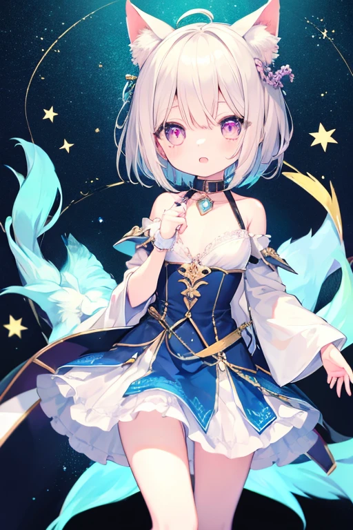 Browsing Caution,7-year-old girl、young、witch、Putting on a collar、Very beautiful and Shining Eyes、Shining Eyes、1 Girl、Small breasts、Big Mouth、high school girl、Small breasts、Cat ear、Transparent pink short hair、