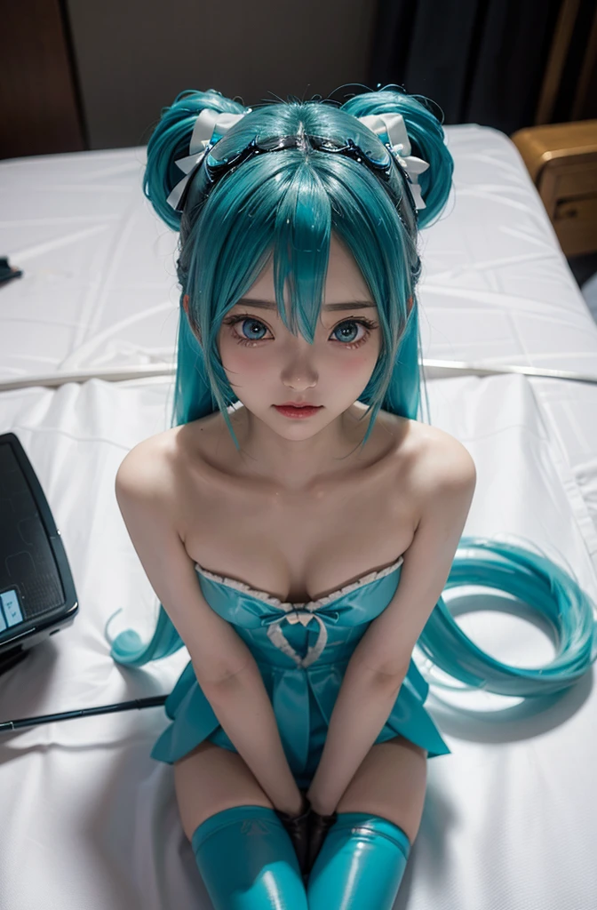anime girl with blue hair and horns sitting on bed, seductive anime girl, [digital art 4k]!!, detailed anime digital art, anime! 4k, animation! 4k, anime style 4k, highly detailed artgerm, guweiz at artstation pixiv, digital anime art, mikudayo, guweiz at artstation pixiv