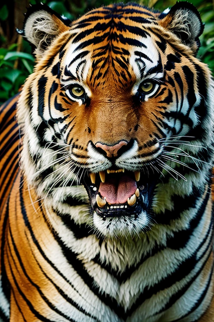 Tiger head, angry
