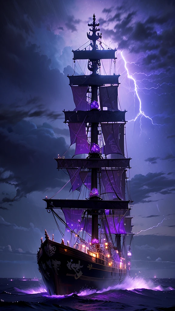 (Pirates Of Caribbean)
(Ghost Ship Pirate Ship)
((Dark Light NeonPurple Light ))
((Swirling Sea))
(((Rain Thunder)))
(Aerial View)
Shiny earrings
Catch the wind Ligh