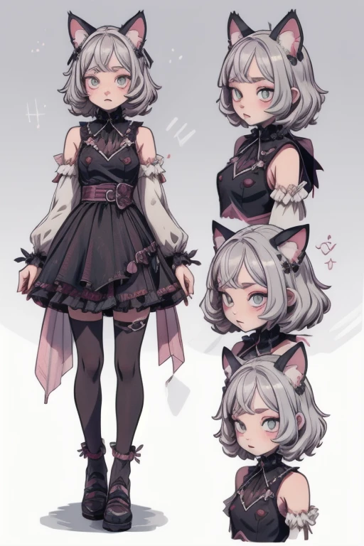 (best quality), (highly detailed), (masterpiece), (perfect lighting),
BREAK
BREAK
(1girl), goth, cat girl, cat ears, cat tail, pastel, vtuber,
(CharacterSheet:1), (multiple views, full body, upper body, reference sheet:1)
