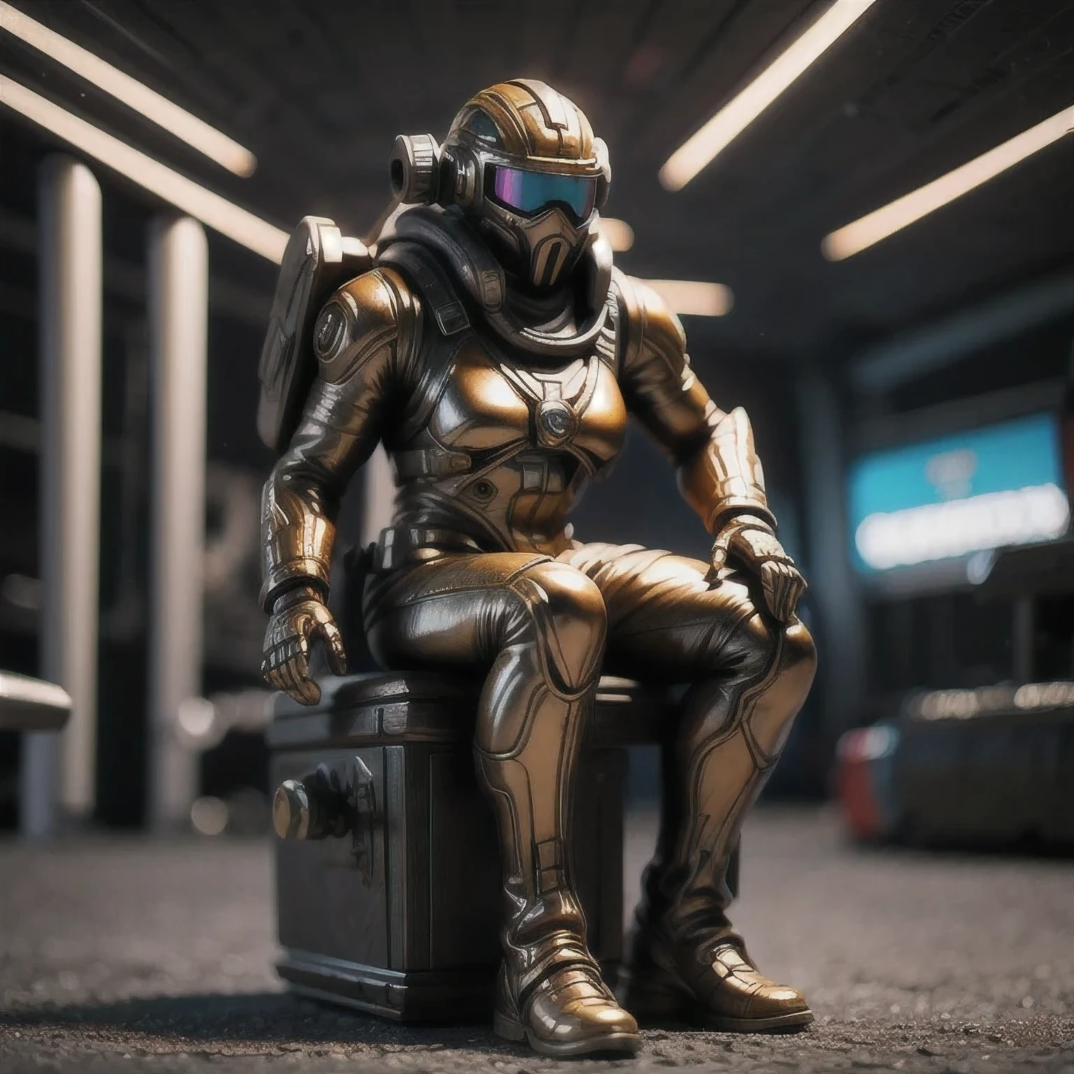 a 15 old in a bikini top and shorts sitting on a chair, 3 d neon art of a cyberpunk frog, scifi character render, 3 d render stylized, 3 d render beeple, stylized 3d render, style of starfinder, scifi character, rolands zilvinskis 3d render art, rendered in redshift, colored zbrush render