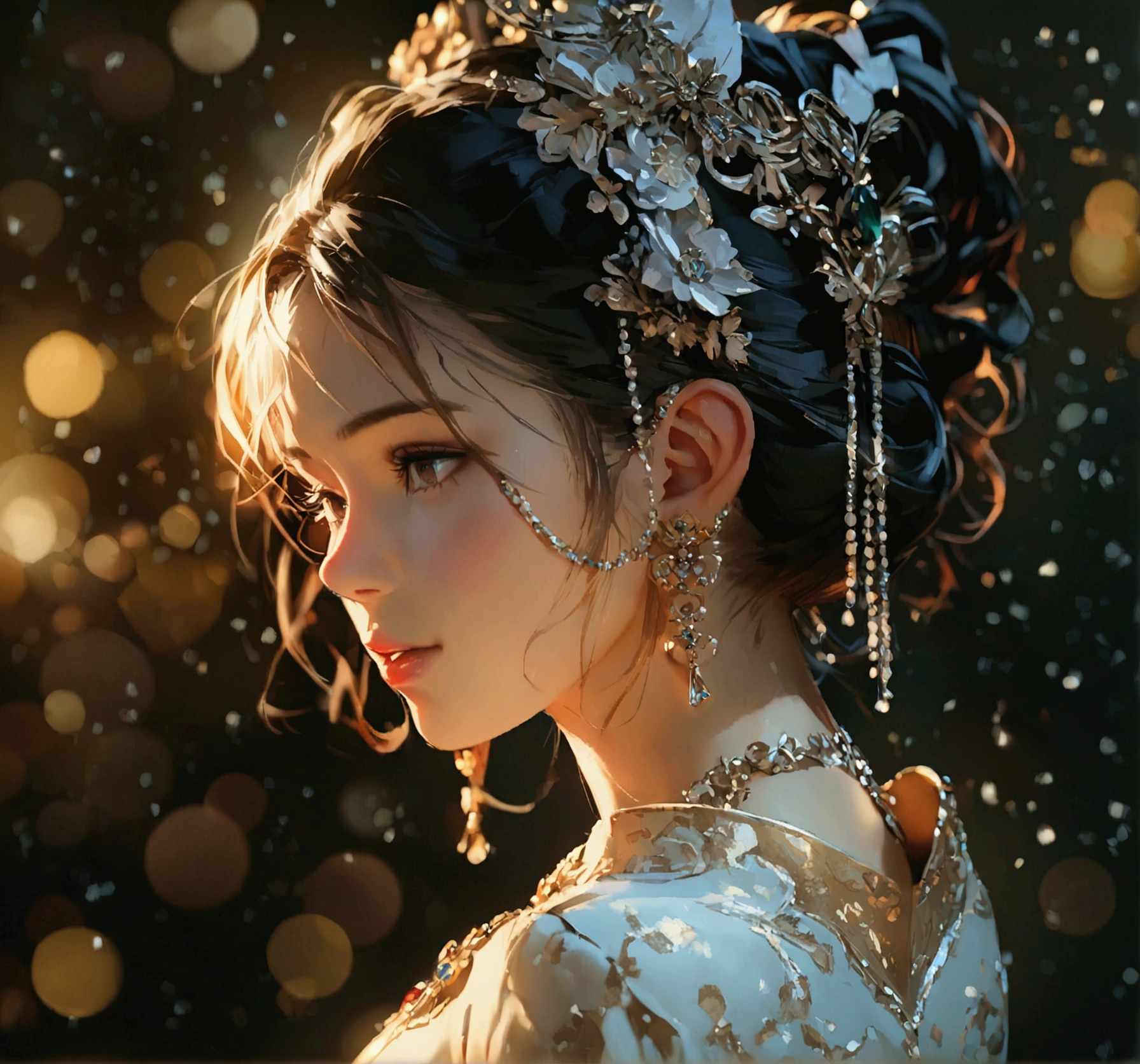 best quality, masterpiece, highres, 1girl,china dress,hair ornament,necklace, jewelry,Beautiful face,upon_body, tyndall effect,photorealistic, dark studio, rim lighting, two tone lighting,(high detailed skin:1.2), 8k uhd, dslr, soft lighting, high quality, volumetric lighting, candid, Photograph, high resolution, 4k, 8k, Bokeh, blonde hair,