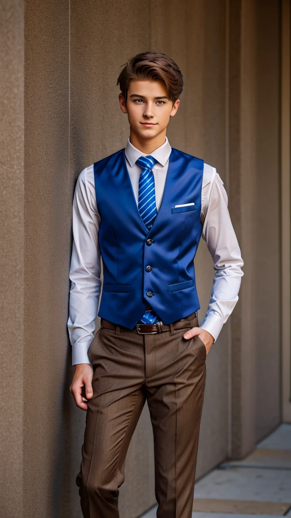 19 year old male wearing tie and lomg sleveed button up with vest with dress pants and 3 belts
4K HIGH REZ
Physical Description: Brown colored hair and skinny build. 5"5 and 150 LB. Blue eyes.
.