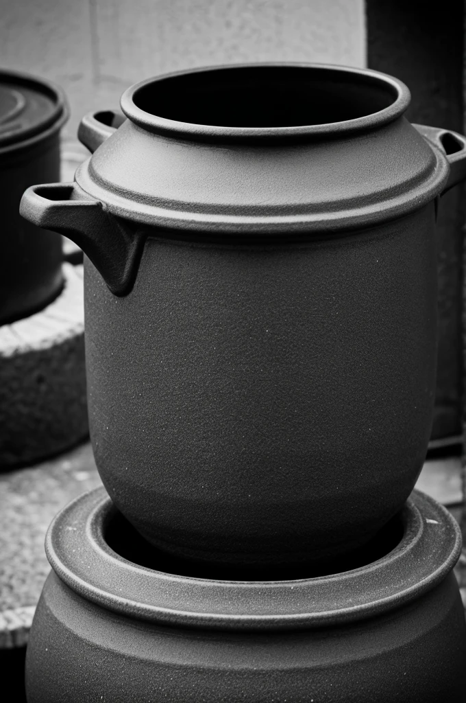 Give me a tonal contrast photo of a pot