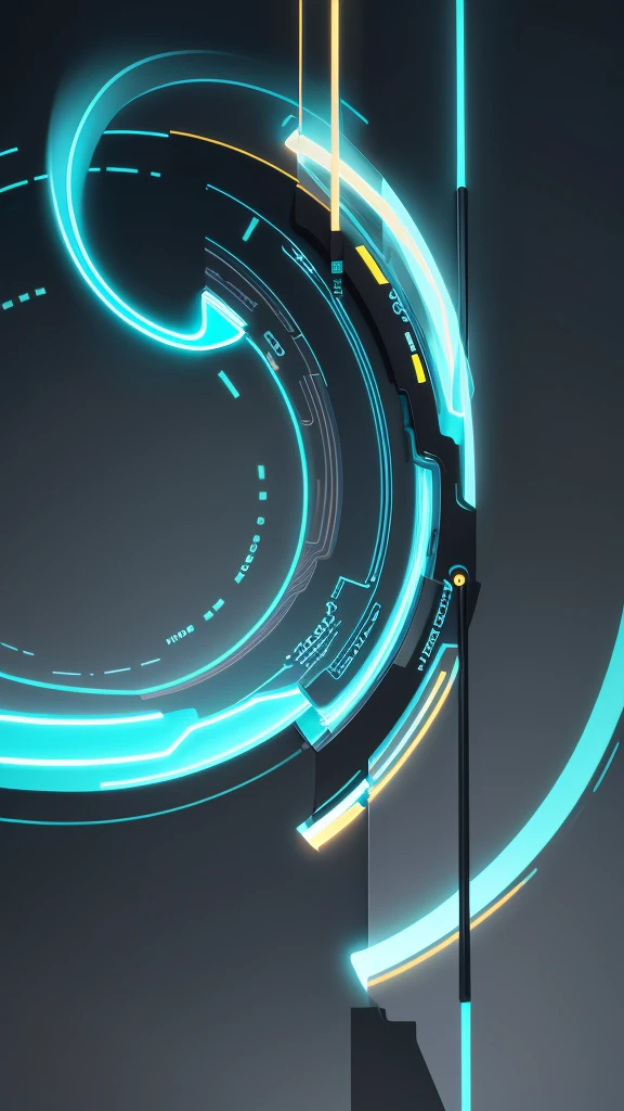 Design an abstract representation of electricity with a glowing neon loop encircling it. The electricity should have dynamic, jagged light patterns, and the loop should give it a sleek, high-tech appearance