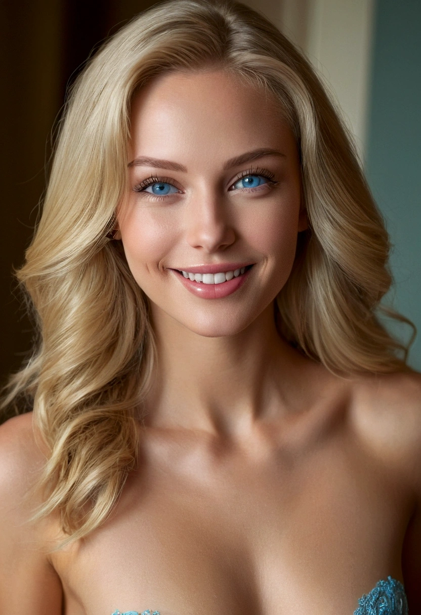 Completely naked blonde woman, ((full body)), beautiful detailed light blue eyes - SeaArt AI