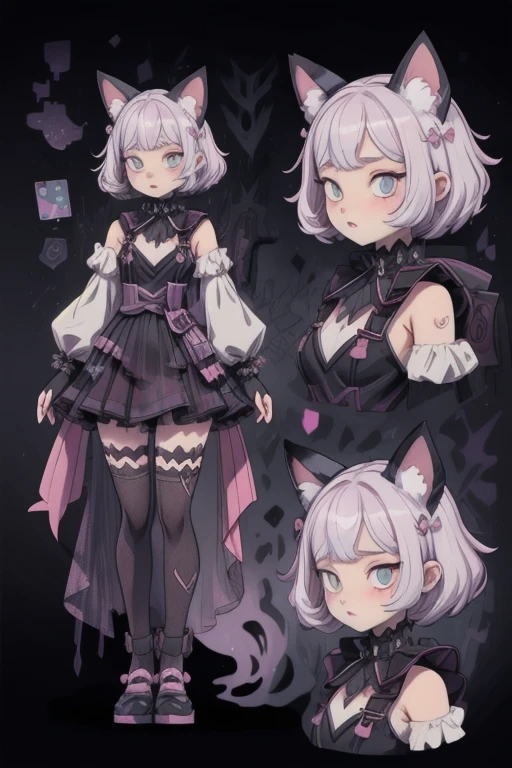(best quality), (highly detailed), (masterpiece), (perfect lighting),
BREAK
BREAK
(1girl), goth, cat girl, cat ears, cat tail, pastel, vtuber, purple,pink, blue, white,black, white, galaxy , gamer
(CharacterSheet:1), (multiple views, full body, upper body, reference sheet:1)