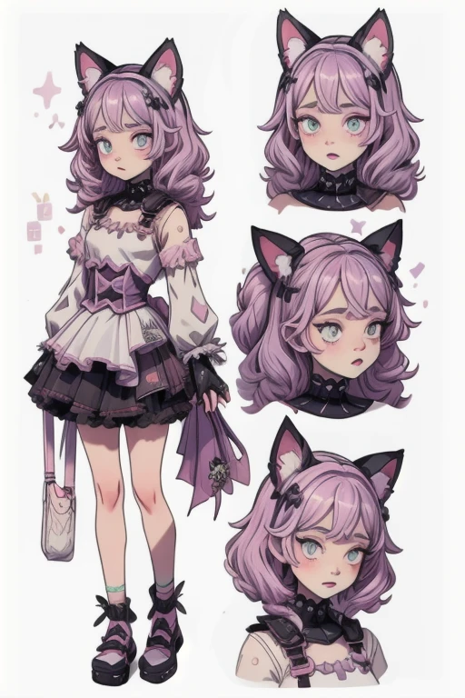 (best quality), (highly detailed), (masterpiece), (perfect lighting), 
BREAK
BREAK
(1girl), goth, cat girl, cat ears, cat tail, pastel, vtuber, purple,pink, blue, white,black, white, galaxy , gamer
 (CharacterSheet:1), (multiple views, full body, upper body, reference sheet:1)