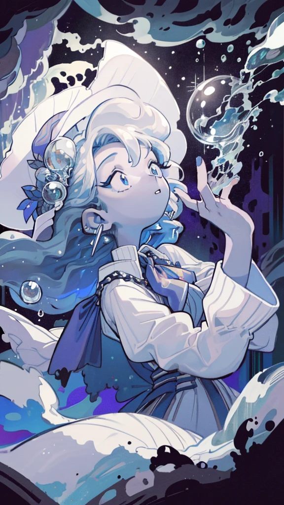 ((({SFW}:1))), (best quality,4k,8k, high res,masterpiece:1.2), ((masterpiece)), (((best quality))),
((Create an AI-generated image of a ghostly figure with an ethereal presence. ((The character should have an all-white color palette)), with piercing blue eyes and fair, cool-toned skin. Capture a blend of whimsicality and unsettling madness, reminiscent of characters like the Mad Hatter and the Cheshire Cat, but with a unique, otherworldly twist. Emphasize a dreamy and surreal atmosphere, incorporating elements that evoke a sense of haunting mystery,))
abstract,
(best quality, masterpiece, Ultra-high resolution,(Reality:1.4), RAW photogr, warm lights, Beautiful goddess, Detailed scenes, Beautiful digital illustration, the detail, Hyper-detailed, Cinematic quality, ultra-detailed, super detailed lighting,):1