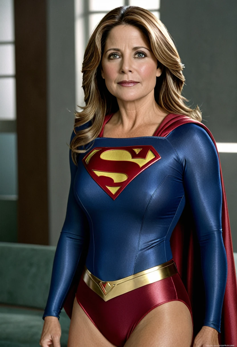 Supergirl Lorraine Bracco 2007; HD. Photograph, ((realism)), extremely high quality RAW photograph, ultra detailed photograph, sharp focus, high resolution, (detailed skin:1,3),high quality, film grain, Fujifilm XT3,Highly Detailed, movie, (Cinematic Photo:1.3) of (Realistic:1.3)
