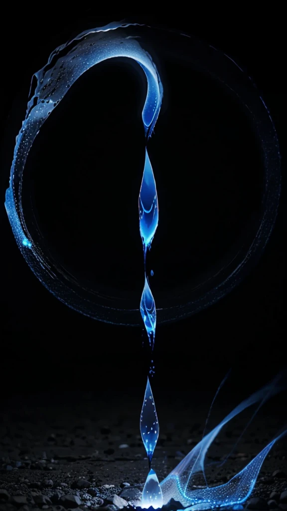 Create a dark background with the infinity symbol formed by a blue-blue fire.
