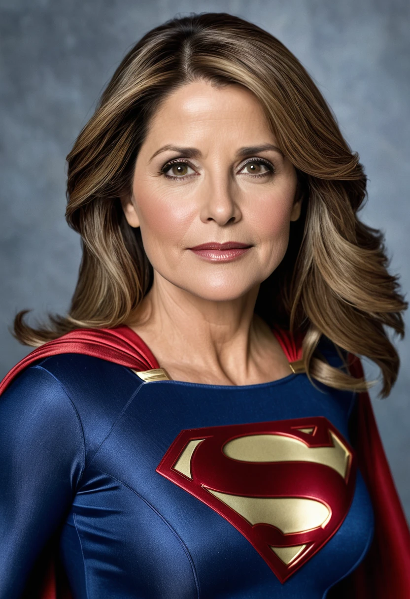 Supergirl real old Lorraine Bracco 2007; HD. Photograph, ((realism)), extremely high quality RAW photograph, ultra detailed photograph, sharp focus, high resolution, (detailed skin:1,3),high quality, film grain, Fujifilm XT3,Highly Detailed, movie, (Cinematic Photo:1.3) of (Realistic:1.3)