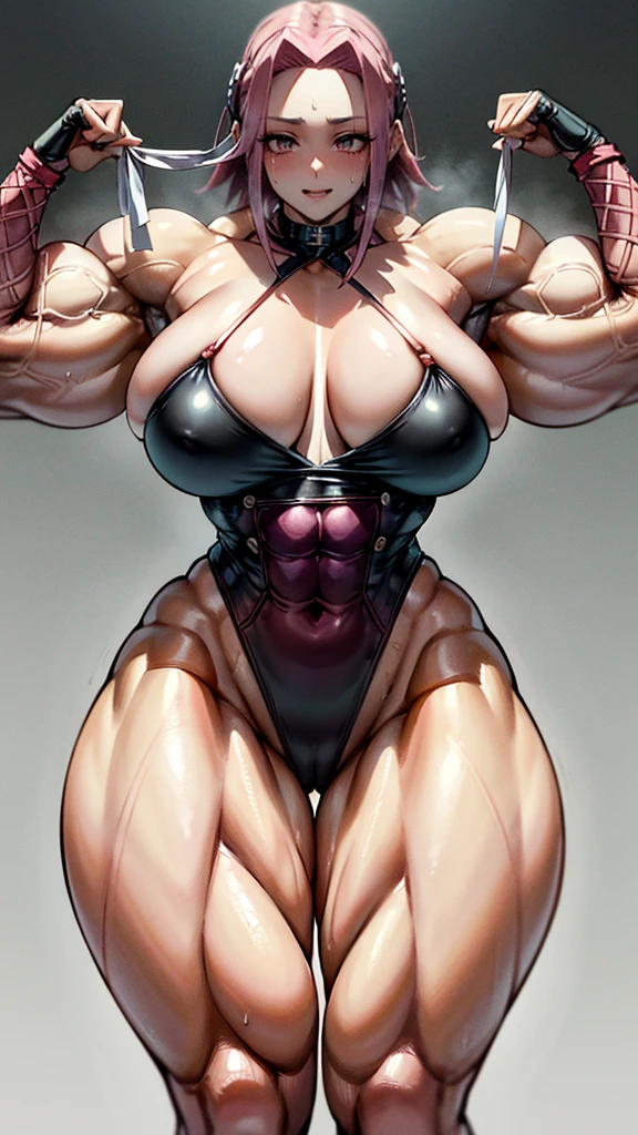 ((bloodstains)), ((respingos de bloodstains)), ((bloodstains nas roupas)), ((mancha de bloodstains)), hospital, (nurse uniform), (has an electric saw), (zombie's), absurderes, foto RAW, extremely delicate and beautiful, Masterpiece artwork, muscular woman, Aparencia Sakura Haruno, extremamente musculosa extremely large physique, extremely muscular legs, extremely muscular arms, Sakura Haruno from Naruto,extremely large physique, very muscular,best qualityer, ultra-high resolution, 32k, hyper realist, ultra-detailed, Detailed Description, skin fair, 20 year, crying mole, 耳环, Colossal, short medium hair, wavyhair, evil smile, full body shot, sakura haruno, bloodstains, muito bloodstains, on top of a person , on top of a person,