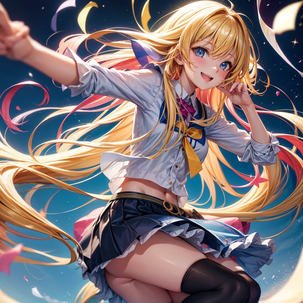 Best Quality,Young Girl, girl,,Clothing of the future,Young,Light novel,Elementary school girl,Blonde Hair,Beautiful girls,8K,Perfectly portrayed,Multicolored Hair,smile,High quality,new,Absurd,colorful,masterpiece,Long Hair,Sparkling,Horny girl,Naughty Girls,Angel,Perfect Face,strongest,mini skirt,tights,stylish,