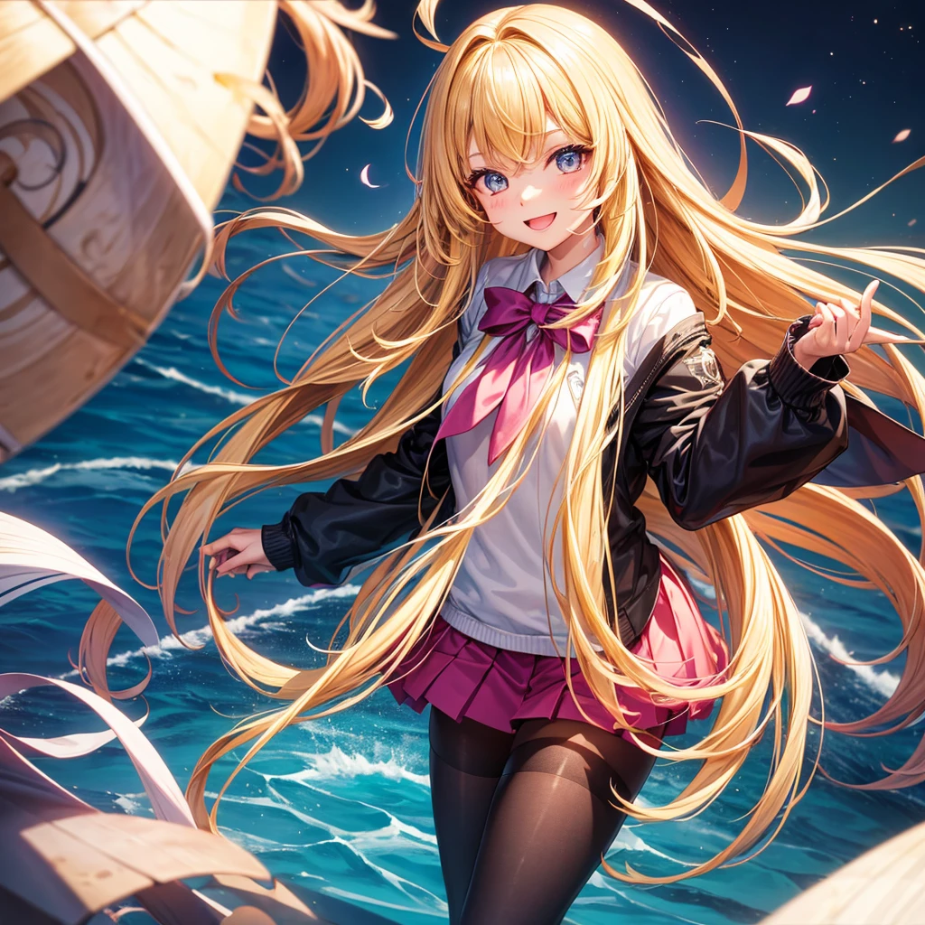 Best Quality，Young Girl， girl，，Clothing of the future，Young，Light novel，Elementary school girl，Blonde Hair，Beautiful girls，８K，Perfectly portrayed，Multicolored Hair，smile，High quality，new，Absurd，colorful，masterpiece，Long Hair，Sparkling，Horny girl，Naughty Girls，Angel，Perfect Face，strongest，mini skirt，tights，stylish，
