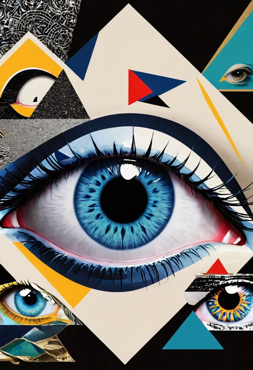 Editing,dadaist,Eye,Deconstruction,Eye上的建筑,Minimalism,graphic design,vector,poster design