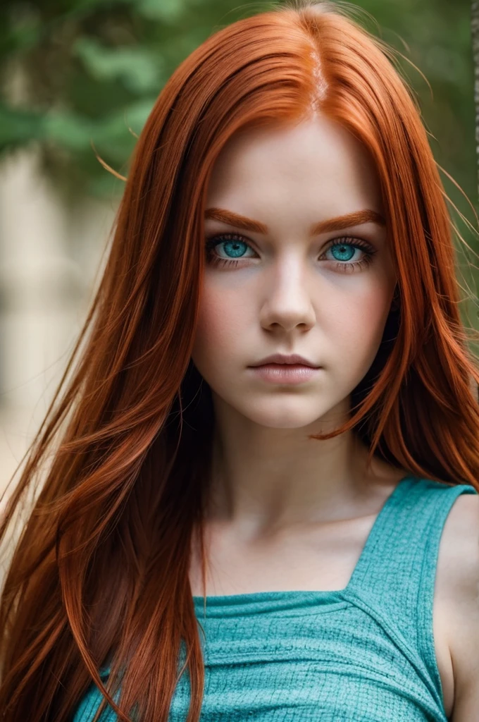 A red-haired, blue-eyed princess with wavy hair